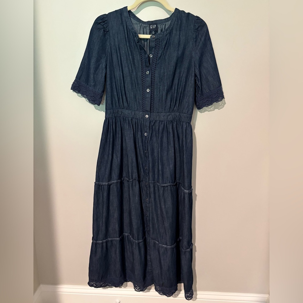 GAP Cotton Button-Up Midi Dress Small